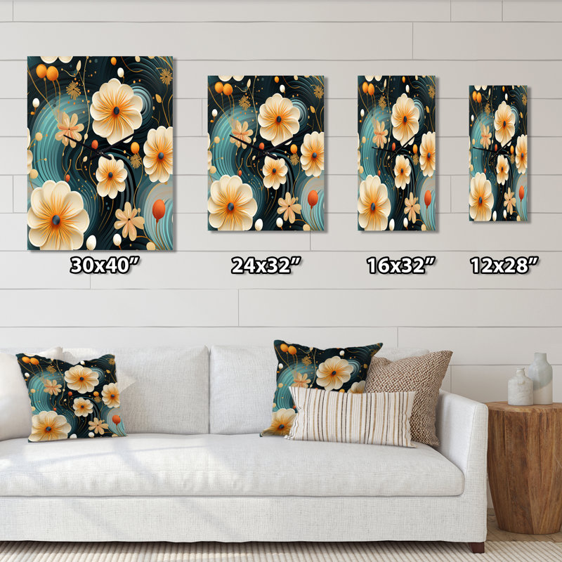 Jamica - Horloge murale florale, Grand