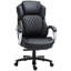 Grande et grande chaise de bureau de direction avec siège large, chaise de bureau d'ordinateur avec coutures en losange à haut dossier, hauteur réglable et roues pivotantes