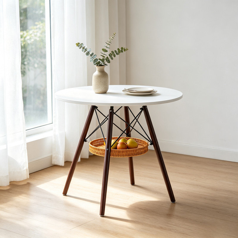 with Solid Wood Base Dining Table