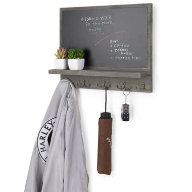 24 X 24 Stallard Wood Wall Chalkboard With Hooks White - Kate And Laurel  : Target