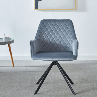 Desk Chair No Wheel, Computer Chair For Bedroom, Reception Room, Ergonomic Office Chair Home Office Upholstered Chair, Living Room With Metal Legs