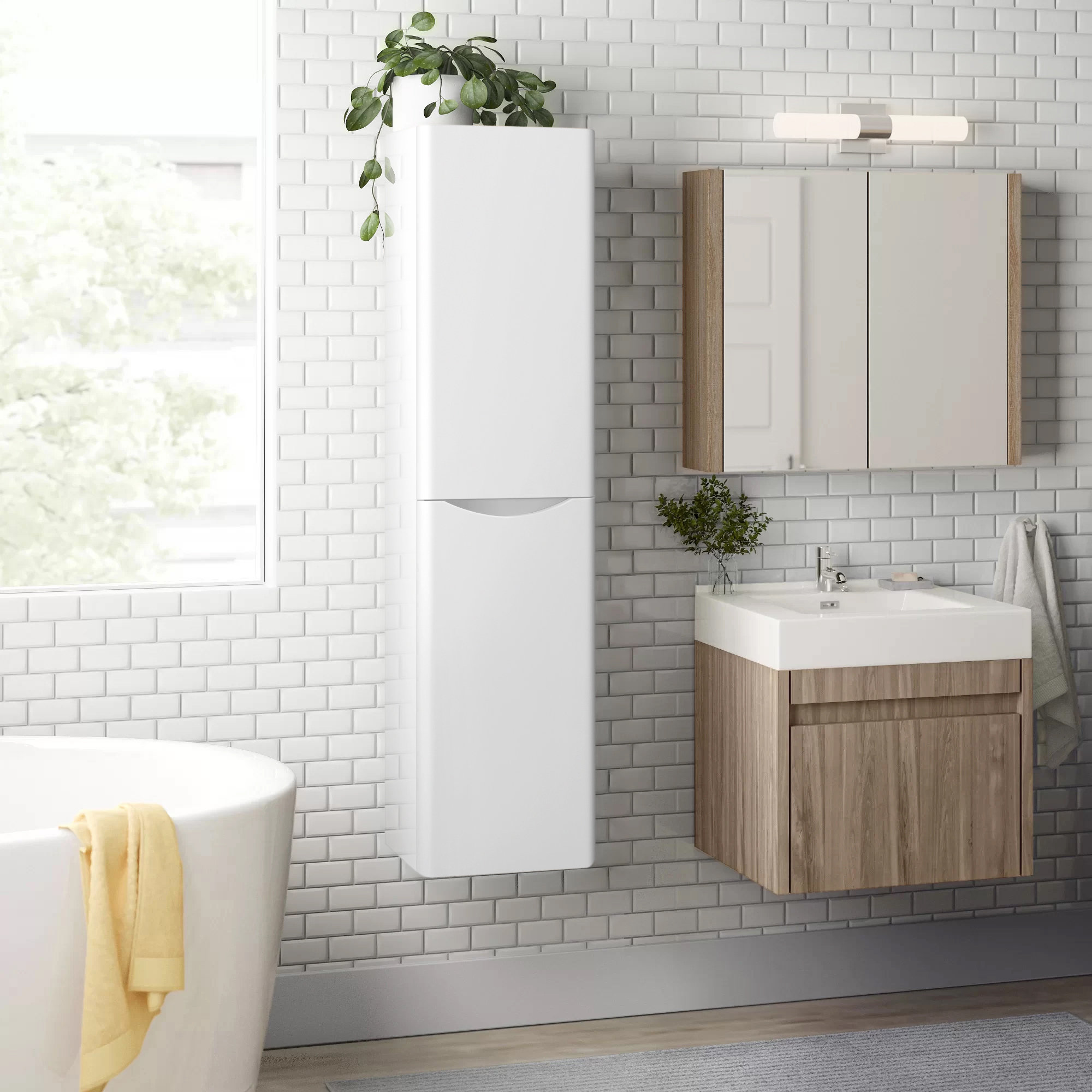 Bathroom wall linen cabinet discount