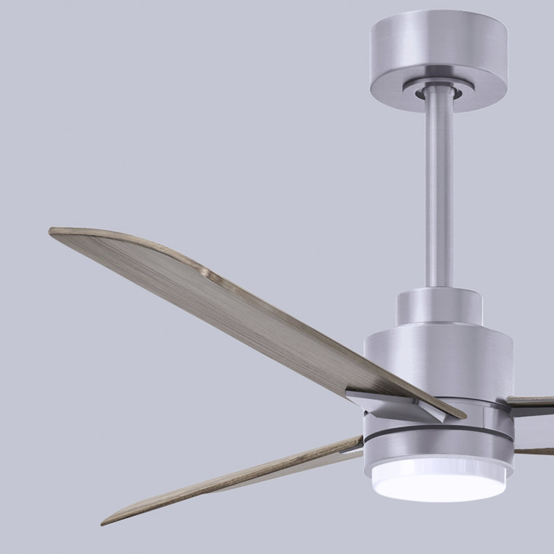 Alessandra Ceiling Fan, Brushed Nickel, 42", Grey Ash Tone