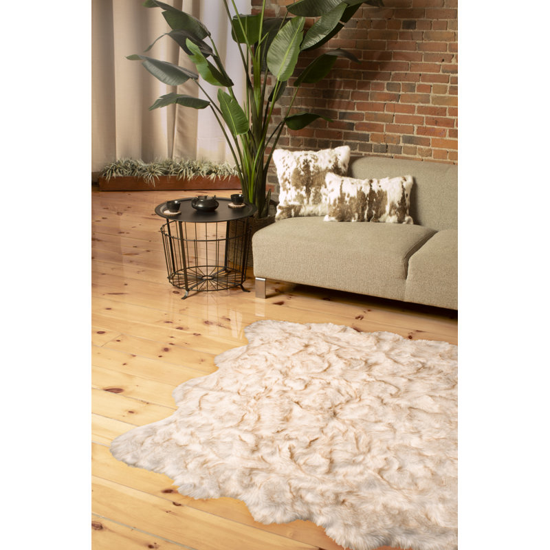 Tapis lavable antidérapant 6 pi x 6 pi brun clair