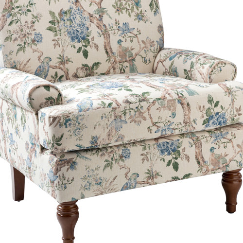 Lark Manor Alainey Upholstered Armchair with Solid Wood Legs & Reviews ...