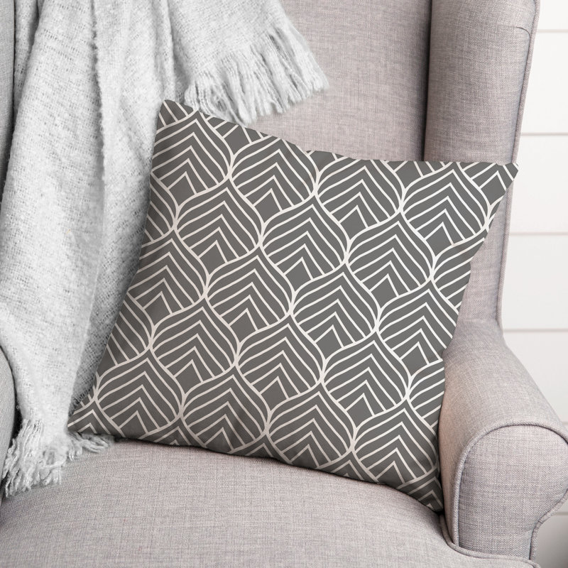 Abstract Outdoor Throw Pillow, Gray, 20" x 20"