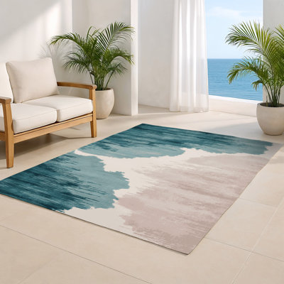 Tapis intérieur et extérieur gris Watercolor