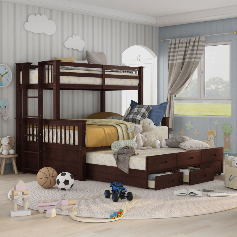 Lit superposé standard Guilaine par Harriet Bee, Simple TG sur grand, Brun foncé