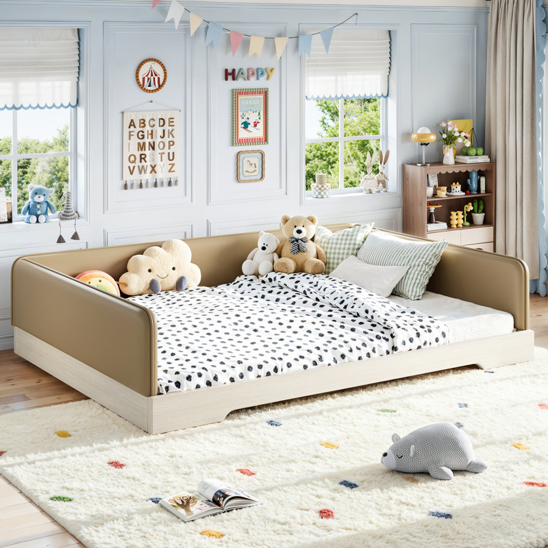 Grand lit rembourré pour enfants Montessori, Grand lit, Brown