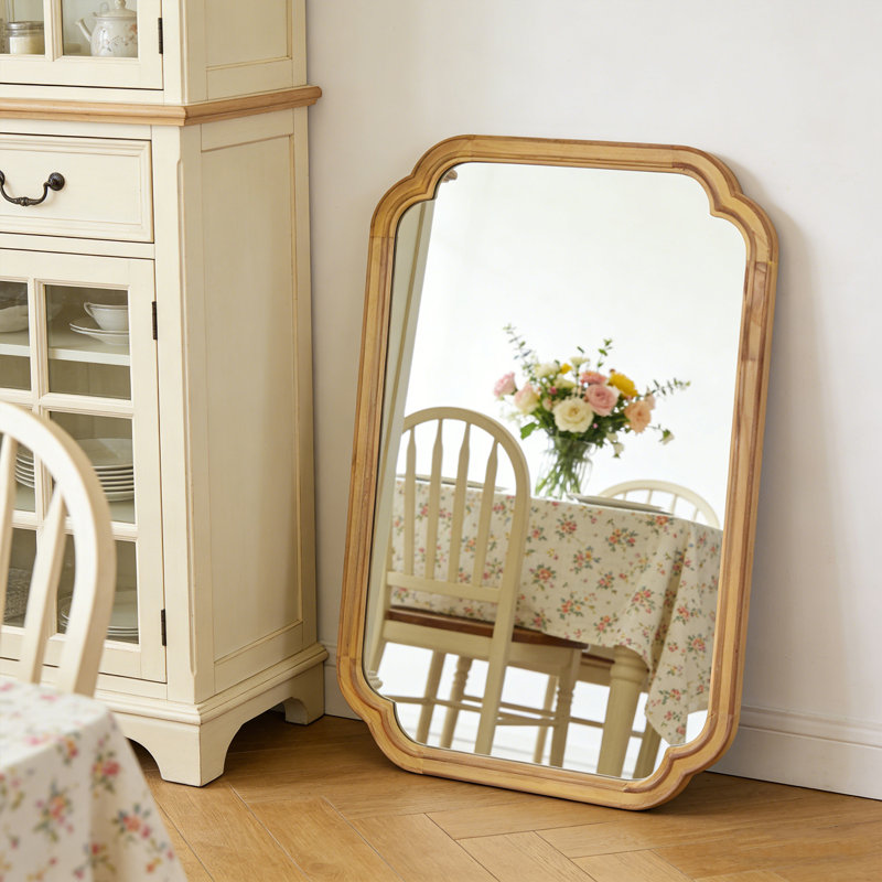 Miroir mural de salle de bain Farmhouse, Bois naturel