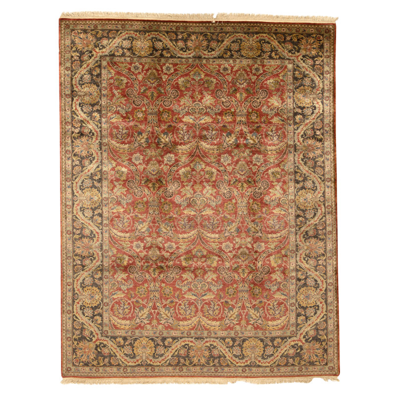 High-Quality Hand-Knotted Red And Blue Area Rug