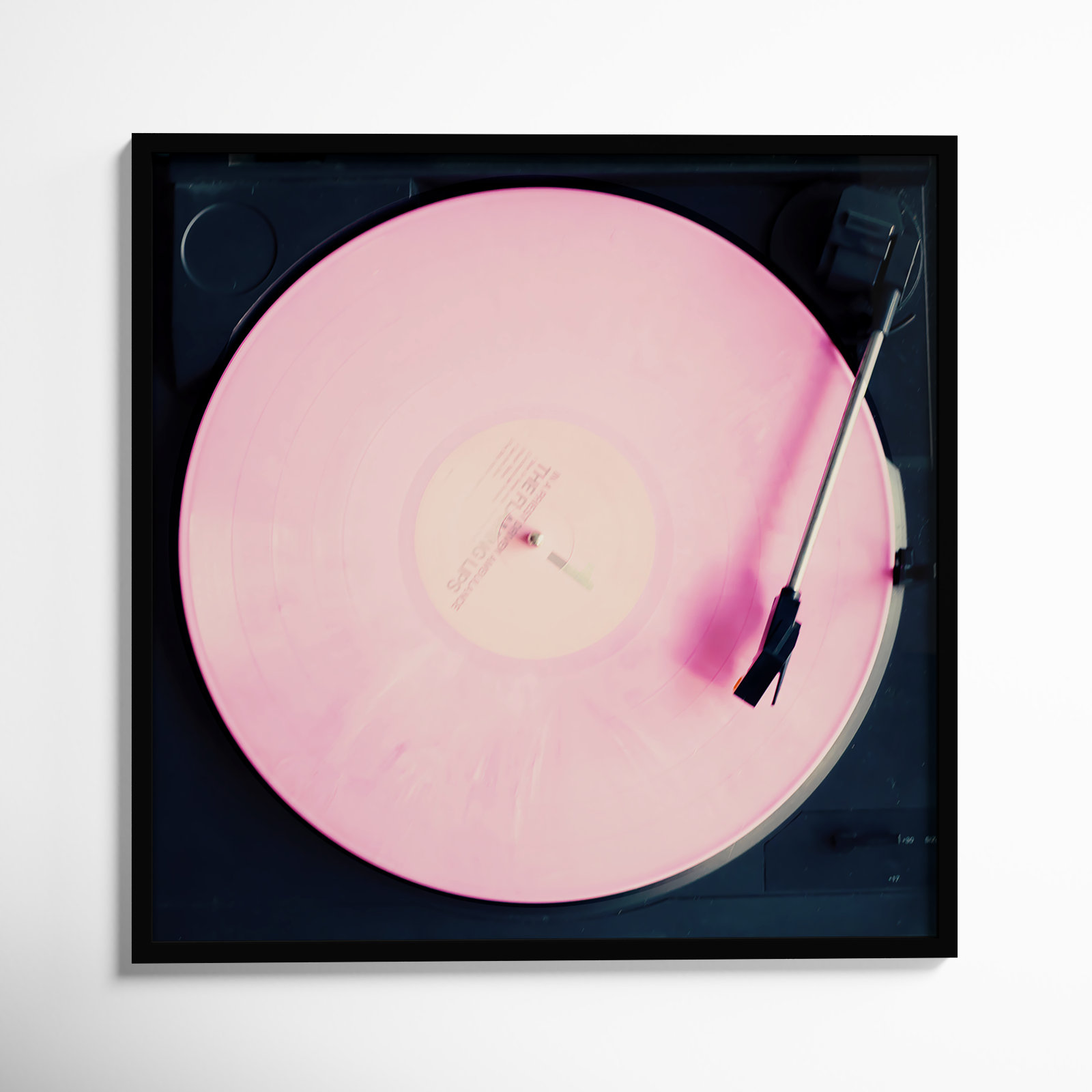 Pink Record by Caroline Mint, 34.25" H x  34.25" W  x 0.88" D, Black
