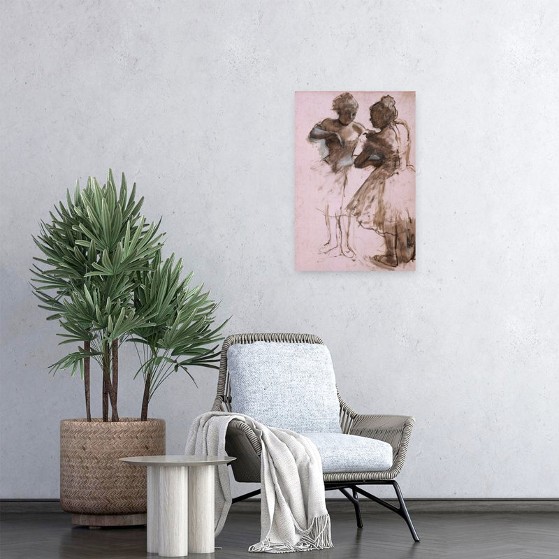 Deux danseuses, estampe d'art mural impressionniste contemporaine de 1873, H 24 po x l 16 po