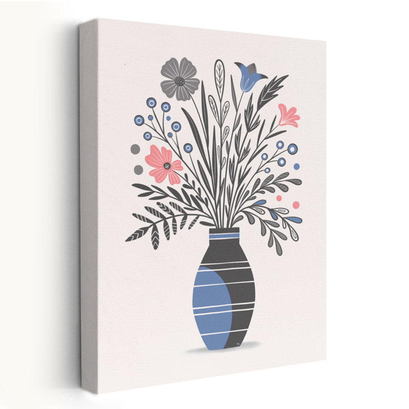 Art floral et vase Folk Home II, H 24 po x l 16 po