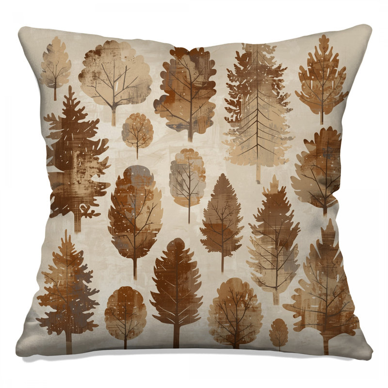 Rustic Tree Silhouettes Double Sided Throw Pillows, 16 x 16 inches