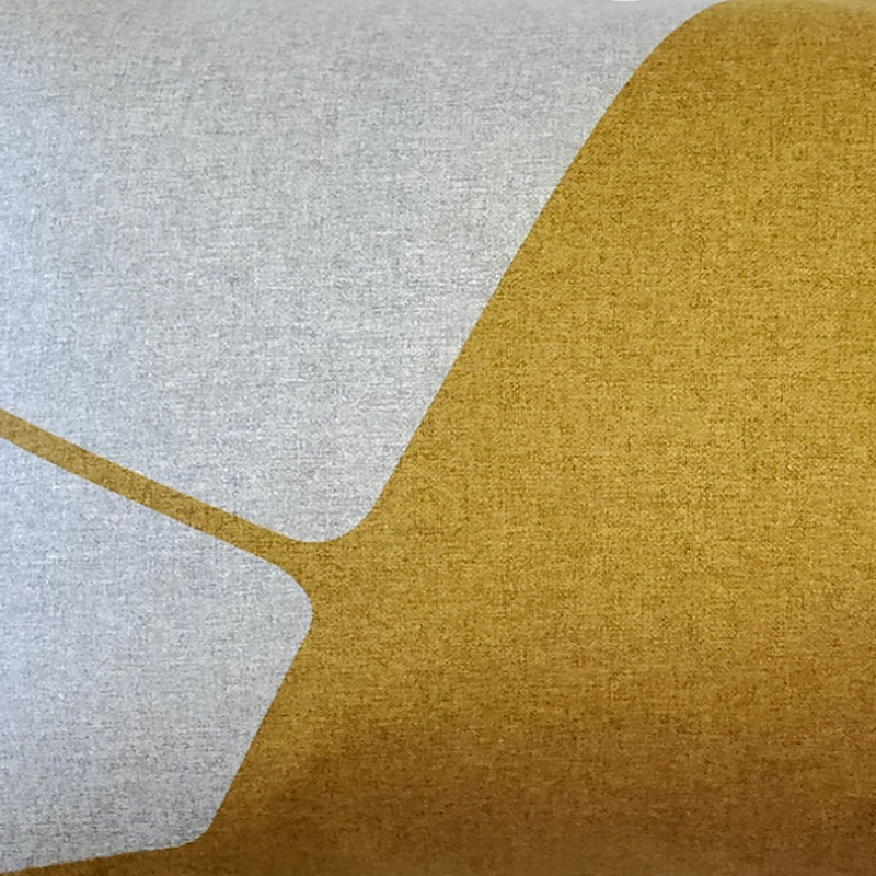 Gold and Light Gray Felt Rectangular Throw Pillow