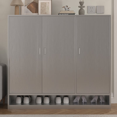 Gray Stainless Steel Shoe Storage