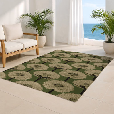 Tapis d'intérieur et d'extérieur brun Botanical