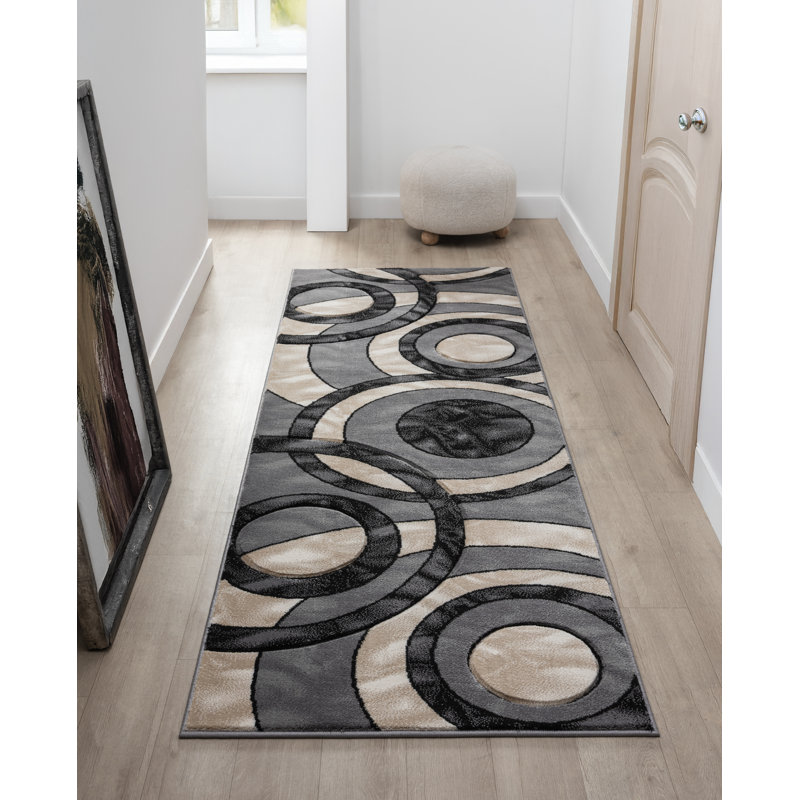 Heriberto Collection Abstract Geometric Area Rug, Runner 2'8" x 7'10"