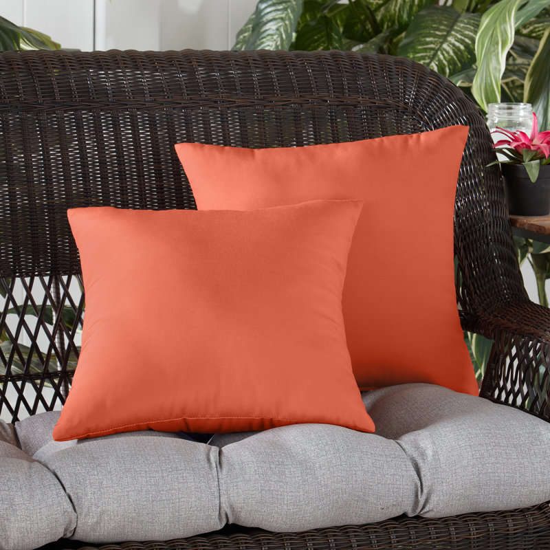 Housse de coussin d'extérieur carré Covington, Rouille