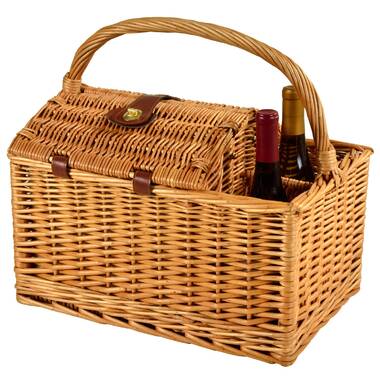 August Grove® Wicker Picnic Basket , Service for 2