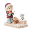 Figurine Precious Moments Christmas Caroling Boy avec chiot et chaton 5,41 pouces