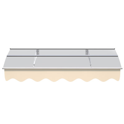 Door Window Awning - 59"X34" Solid Polycarbonate & Rust- Aluminum Heat Stable Installation Canopy Protected Heavy Snow Load Capacity