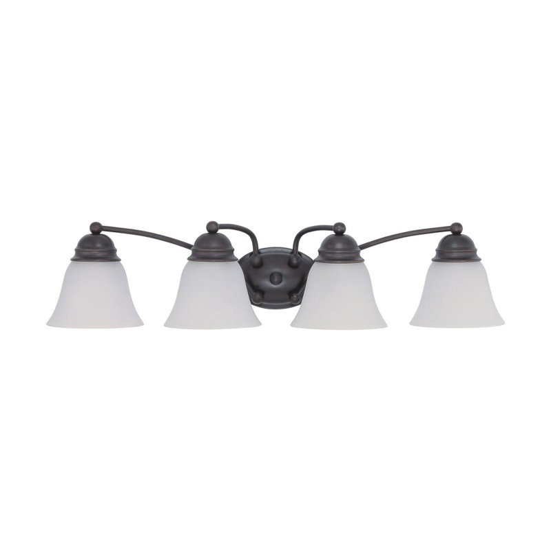 Charmaine 4 - Light Dimmable Vanity Light, Mahogany Bronze, Frosted White