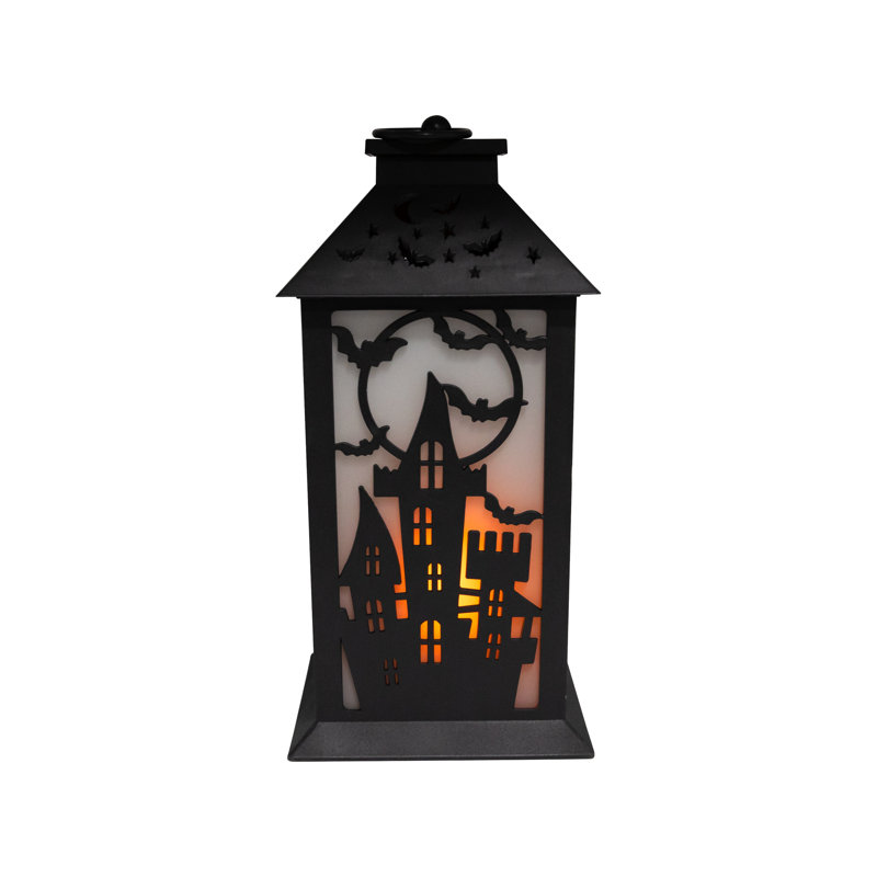 Lanterne d'Halloween à piles avec effet de flamme