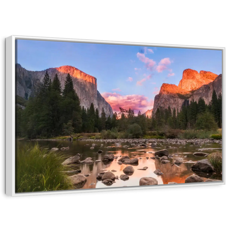 El Capitan Yosemite National Park, 25" X 17", Floating Frame White