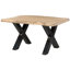 Solid Wood Top Metal Base Dining Table-64126008-64126009-64126017