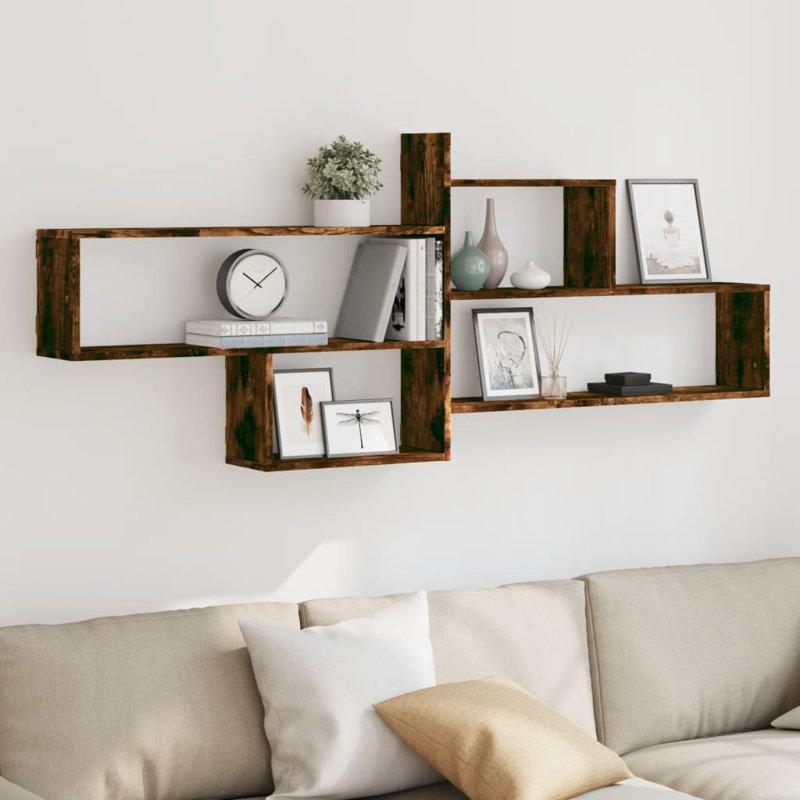 Rizelle Floating Shelf, Smoked Oak