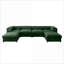 Canapé modulaire en U modulaire avec sièges de rangement / repose-pieds, siège profond pour le salon | Vert sauge | Chenille-1295971071