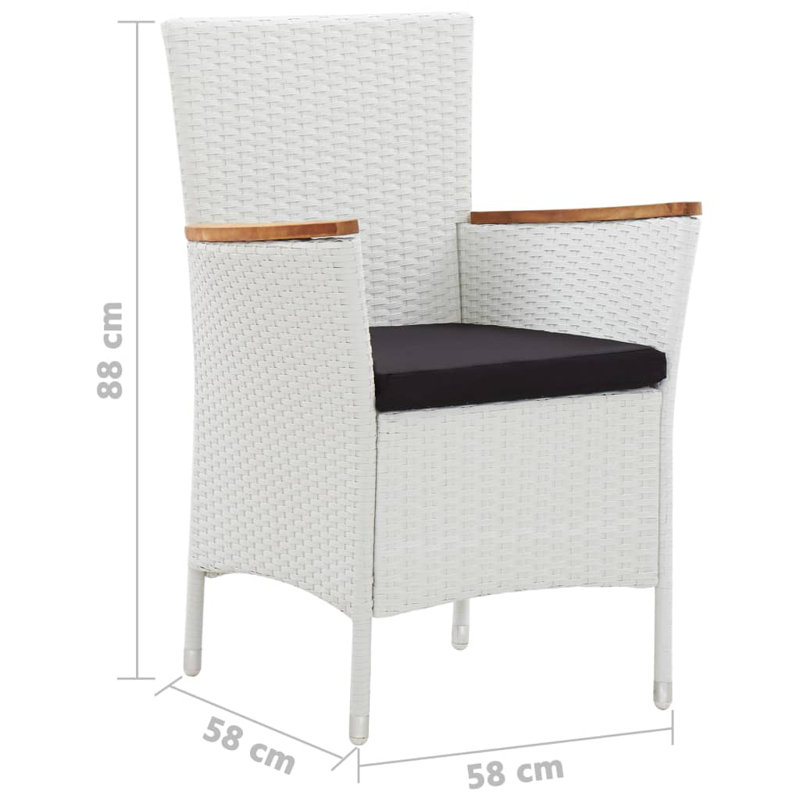 Ensemble repas 5 pièces Lawenda - blanc, H 29,53 po x L 47,24 po x l 47,24 po