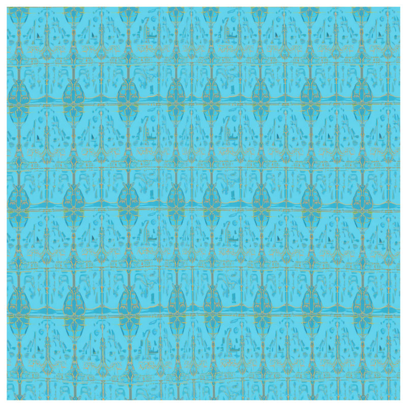 Housses de couette damassées bleues, Lit simple