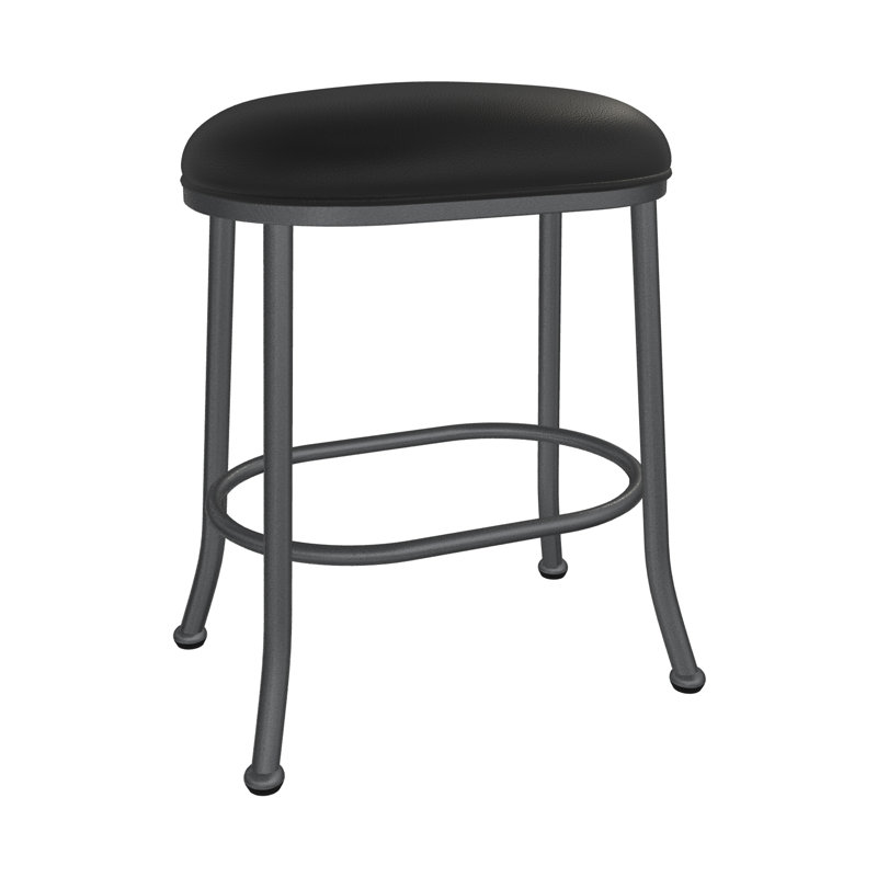 Tabouret de bar et de comptoir Evander, Tabouret de comptoir (siège d'une hauteur de 26 p, Gris, Noir, noir, noir, noir