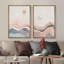 "Mountain Range Moon Sun", nature abstraite, encadrée sur toile, 2 pièces-91069250-91069252