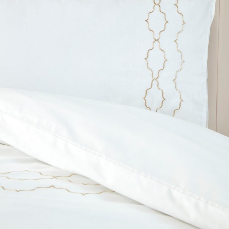 Cotton Blend Geometric Duvet Cover Set, Double