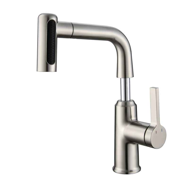 Lefton Single Hole Bathroom Faucet With 2 Water Modes, Pull-out Liftable Vanity Sink Faucet For Bathroom And Laundry Room, BF2209