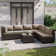 7-Piece L-Shaped All-Weather Wicker Sectional Sofa Set with Cushion and Coffee Table