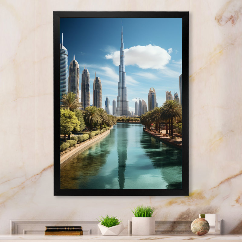 Impression sur toile Cityscapes, Cadre photo noir, H 44 po x l 34 po x P 1,5 po