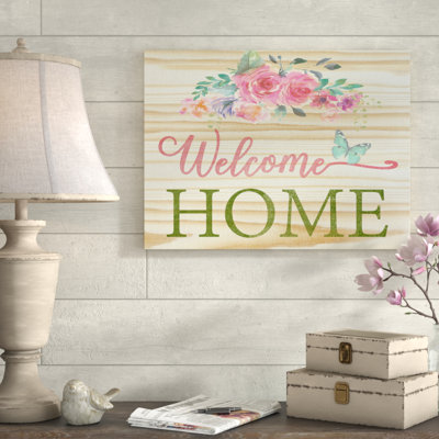 'Welcome Home 1' Textual Art on Wrapped Canvas