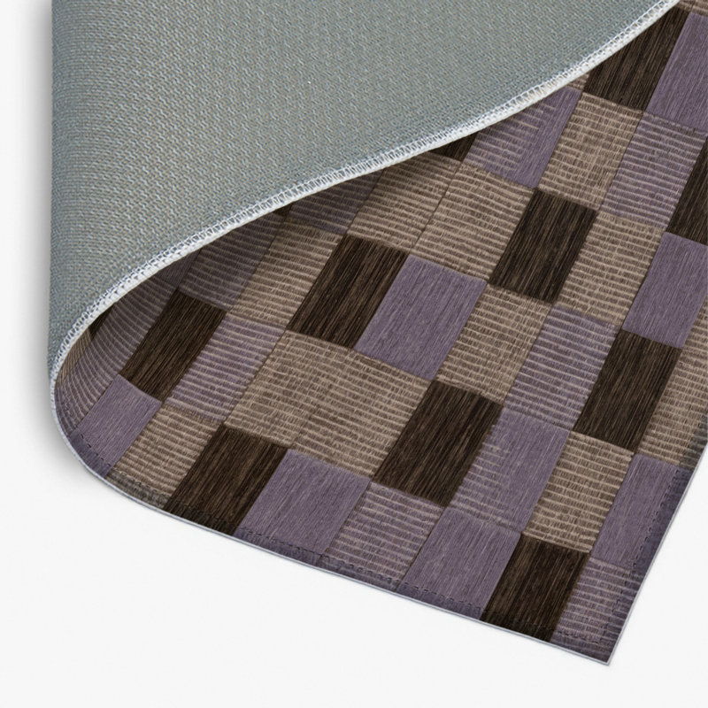 Tapis intérieur / extérieur noir à carreaux, Rectangulaire 2 pi x 3 pi