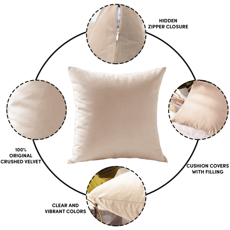Eva-Sophia Square Scatter Cushion, Beige