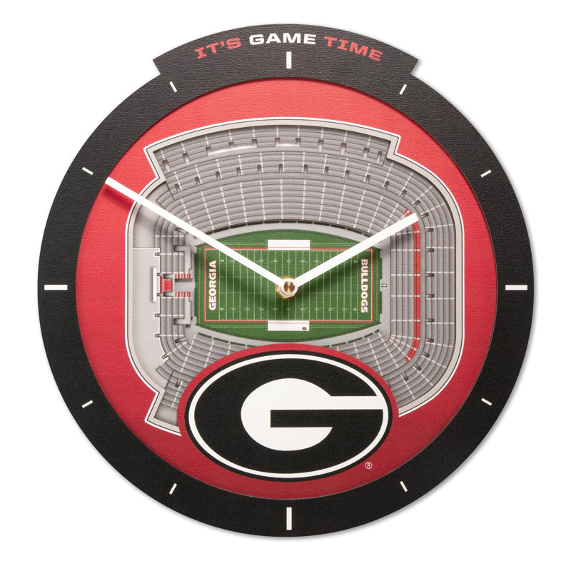  Horloge murale de la NCAA Georgia Bulldogs Stadiumview, Horloge murale Georgia Bulldogs Stadiumview 3D
