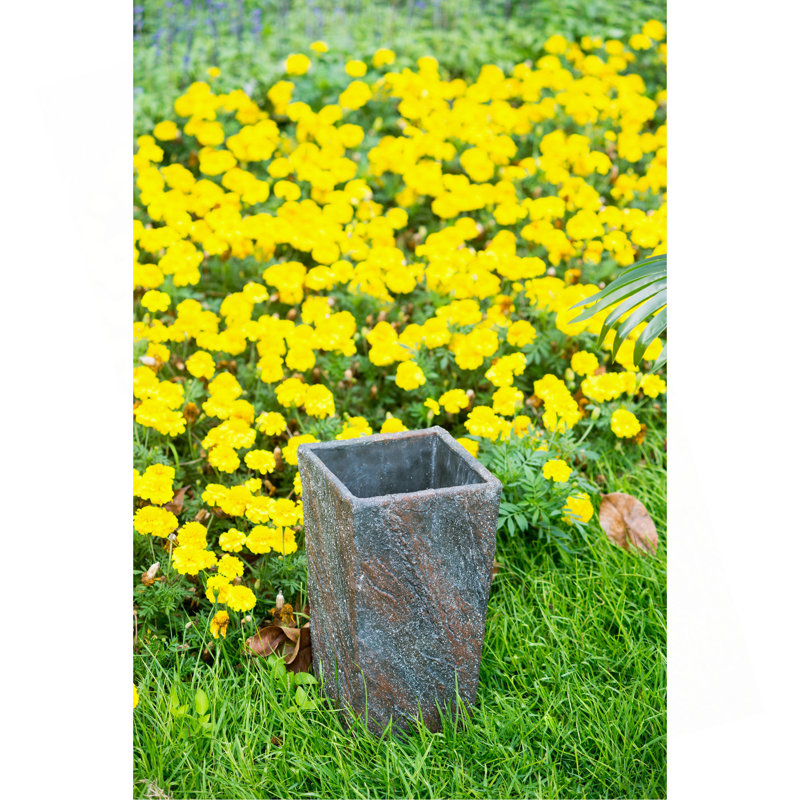 9.4X9.4X18.1" Cement Planter Large/ Indoor Outdoor Garden Functional  Decor, 18.1" H x 9.4" W x 9.4" D