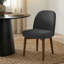 Ensemble de salle à manger moderne de 5 pièces pour 4 personnes avec table ronde noire à pied central de 42 pouces et 4 chaises de salle à manger rembourrées-1357450386