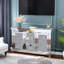 145cm Wide 3 Drawer Mirrored Glass Sideboard