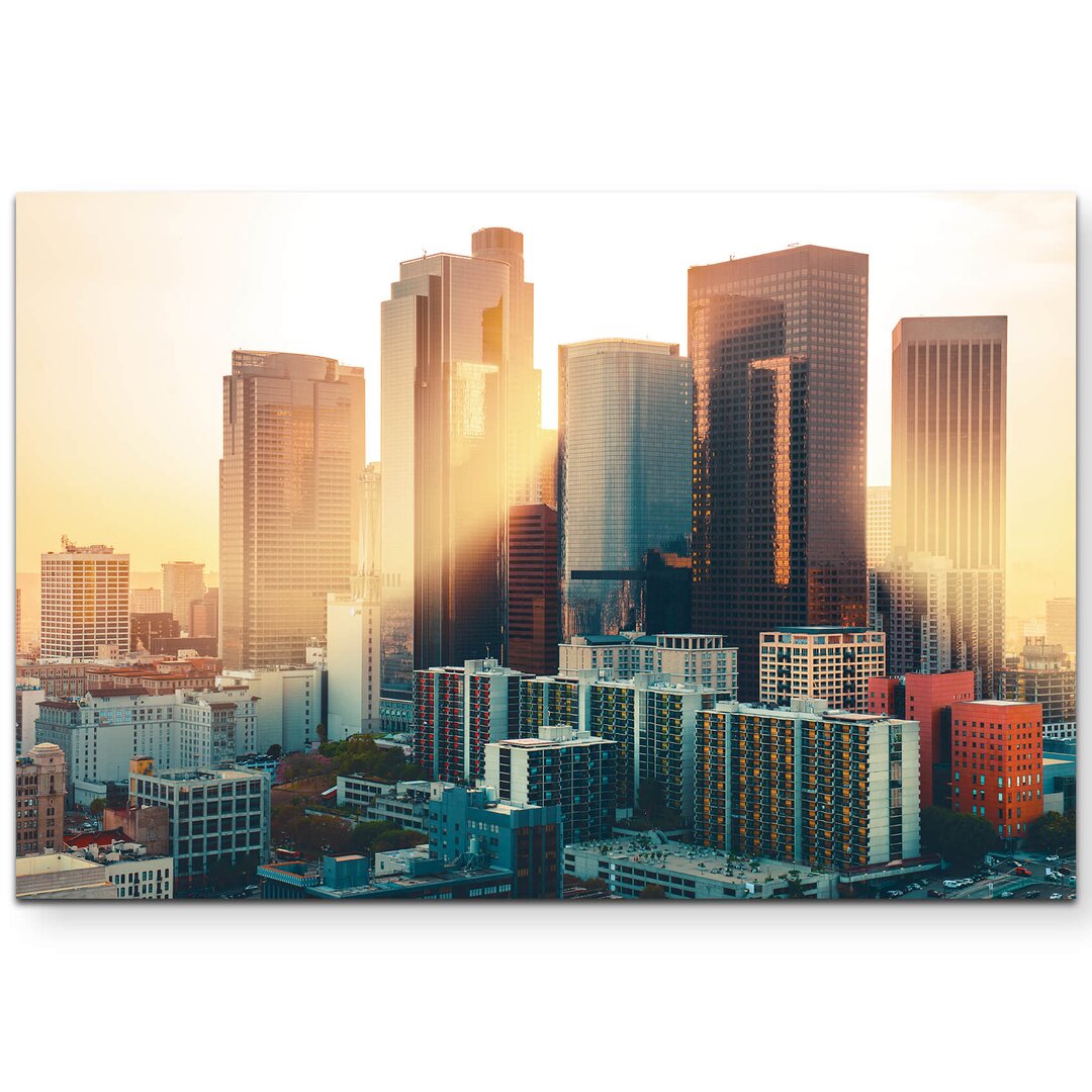 Leinwandbild Skyline von L.A. bei Sonnenuntergang