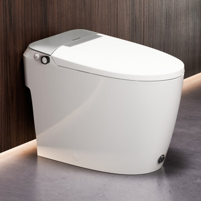 Non-Electric Bidet Toilet, MAP 1000g Powerful Flush Smart Toilet with Lady/Rear Wash, Foot-kick Flush, ADA Comfort Seat Height (Power Free)